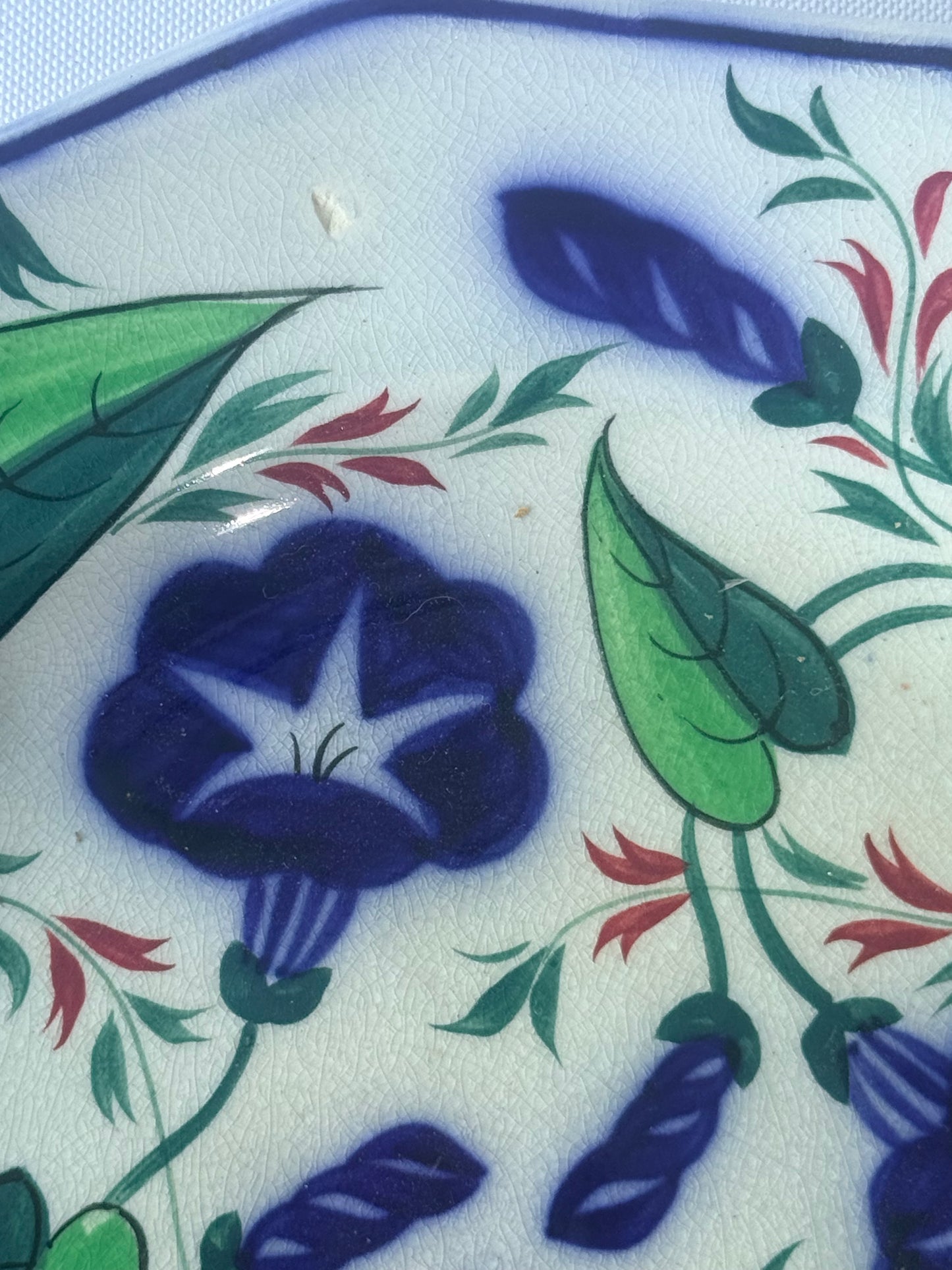 Antique English Gaudy Ironstone Morning Glory Plate, 8”