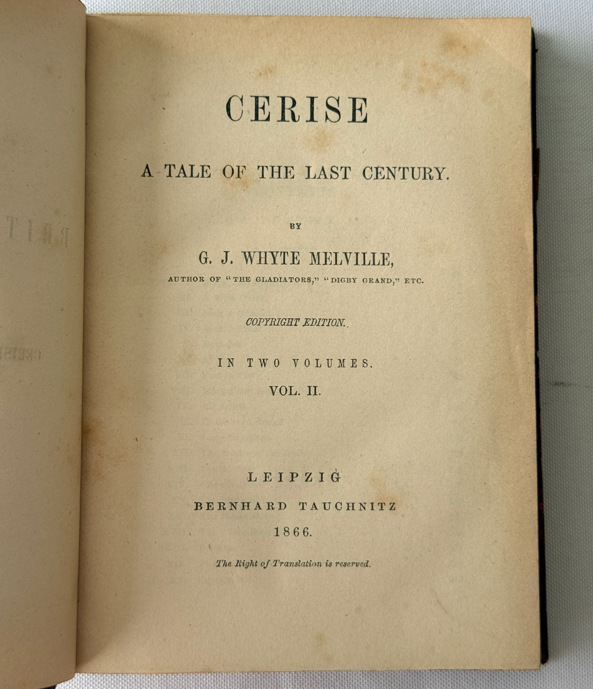 Cerise by GJ Whyte Melville, 1866