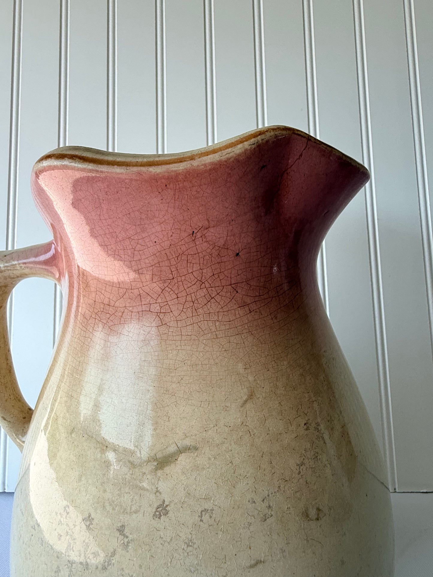French Style Pink Ironstone Pitcher