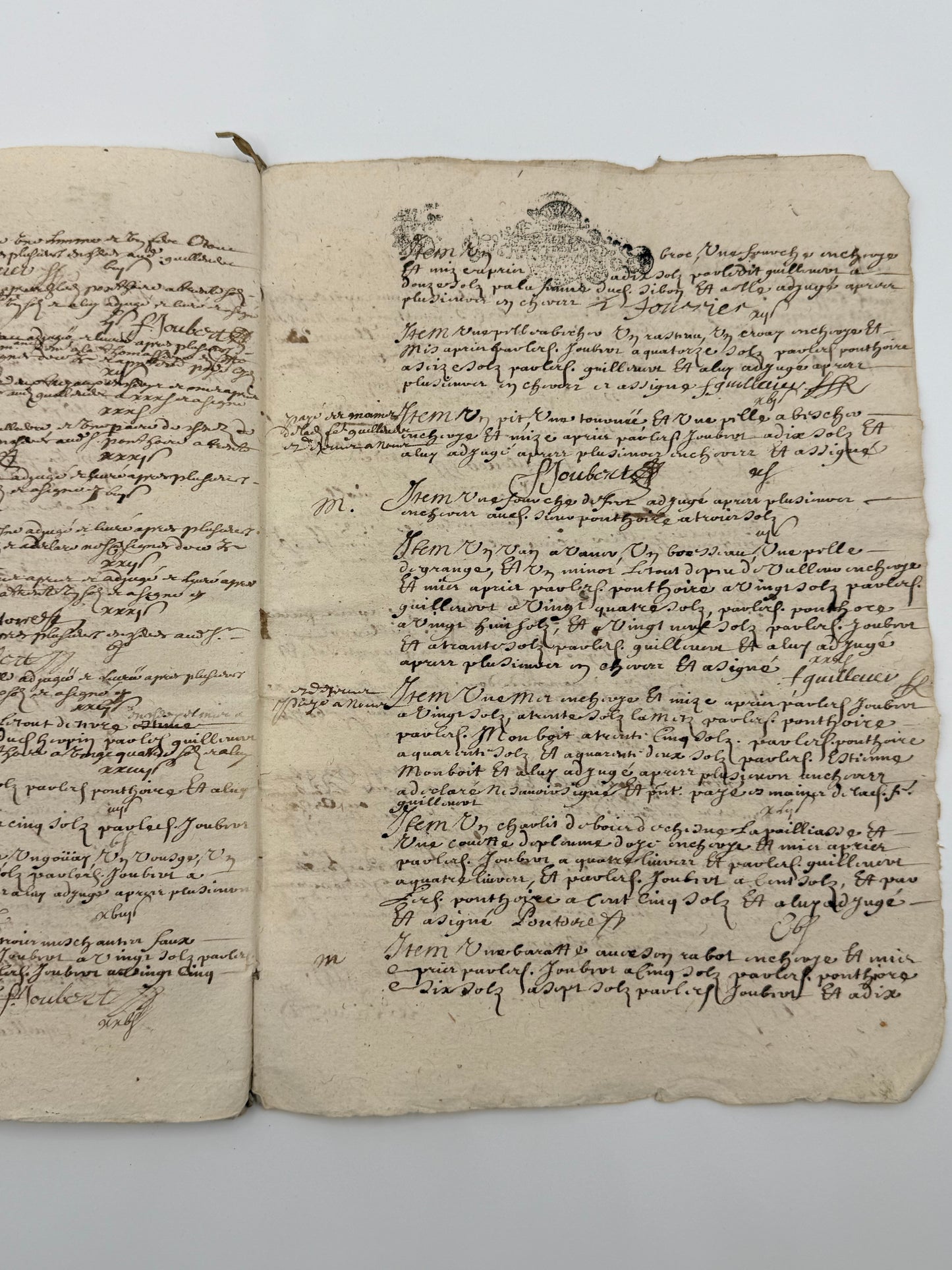 French Handwritten Document, 1695, 16-page