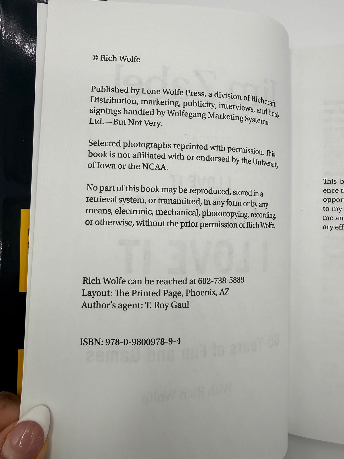 Jim Zabel, I Love It book, Signed