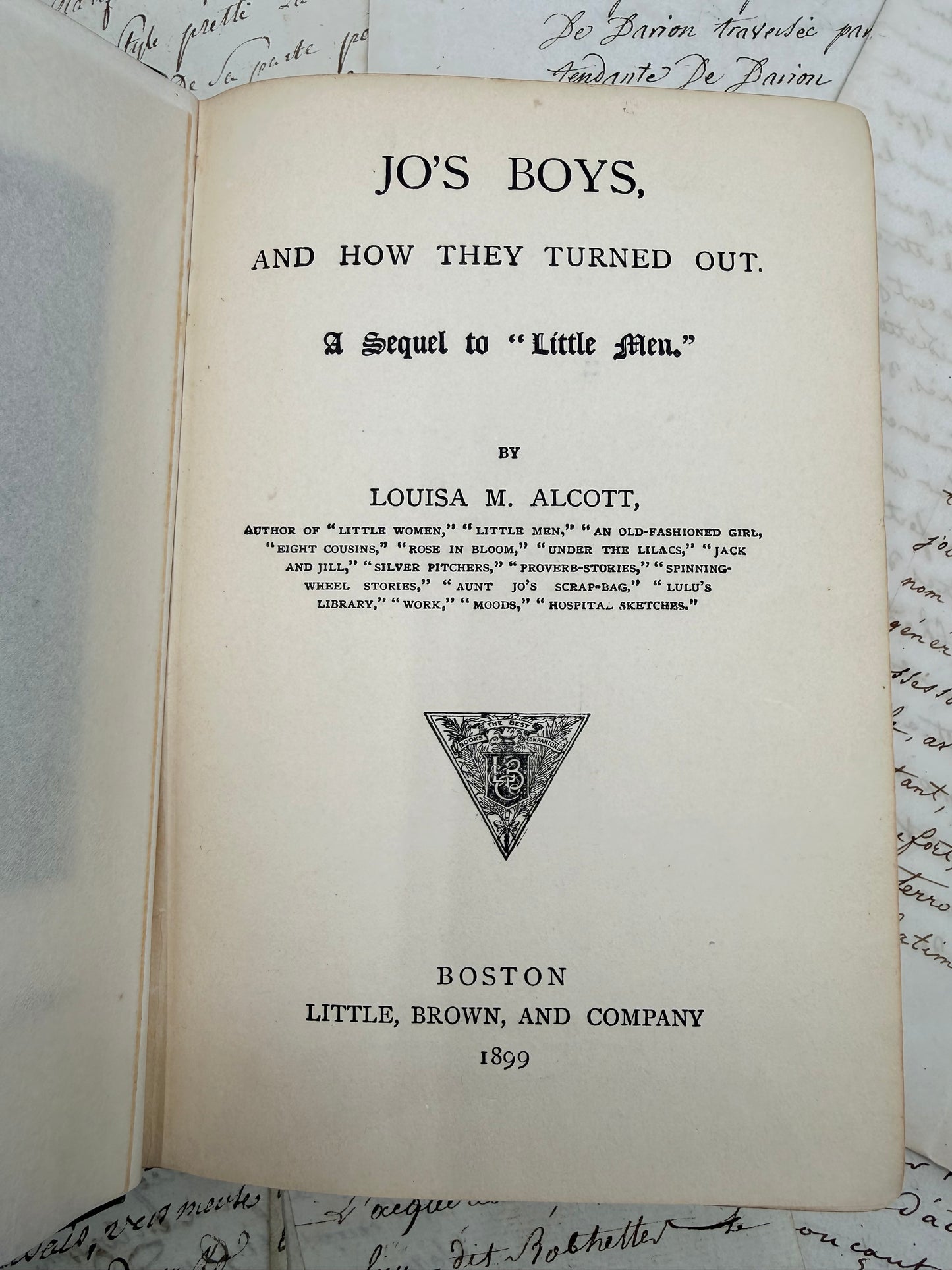 Louisa M Alcott’s Jo’s Boys, 1899
