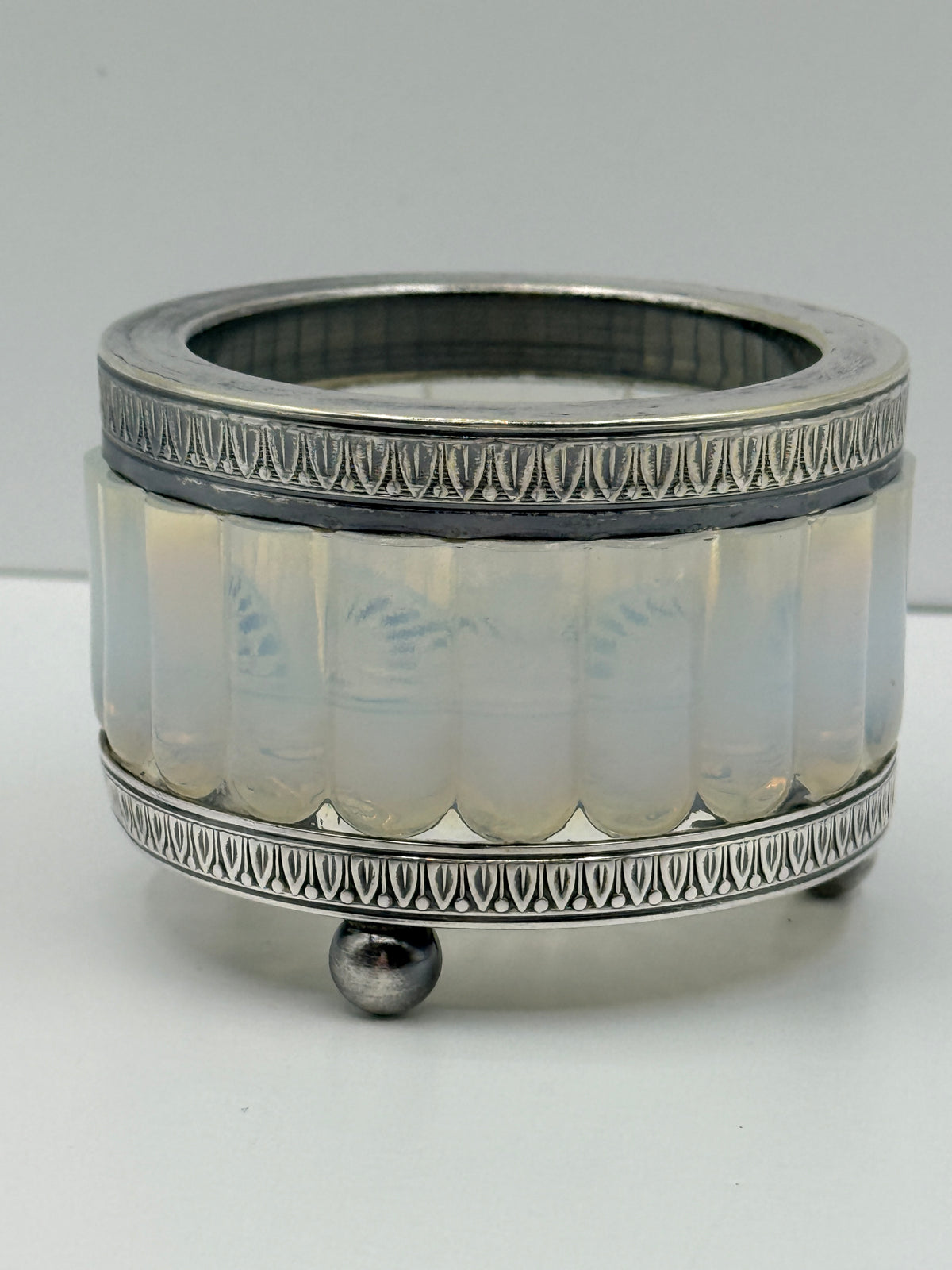 Silver Plated Opaline Salt Cellar