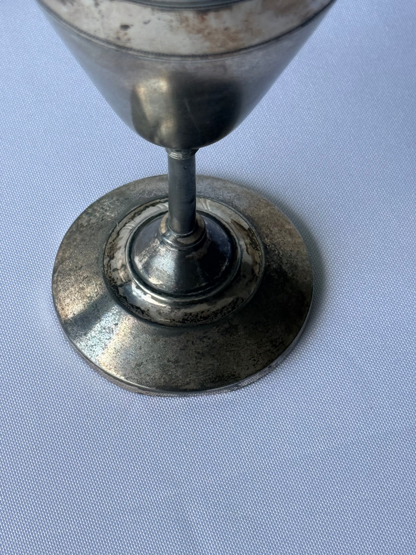 Meridan Silver Plated Goblet with Engraved Design