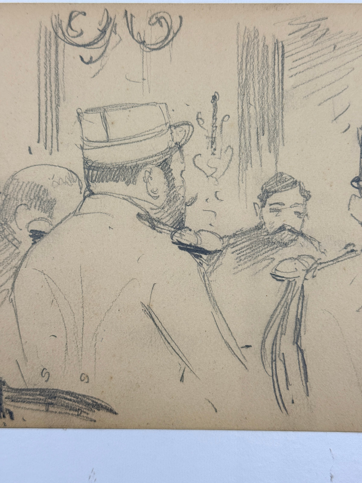 Vintage Unsigned Paper Sketches, France