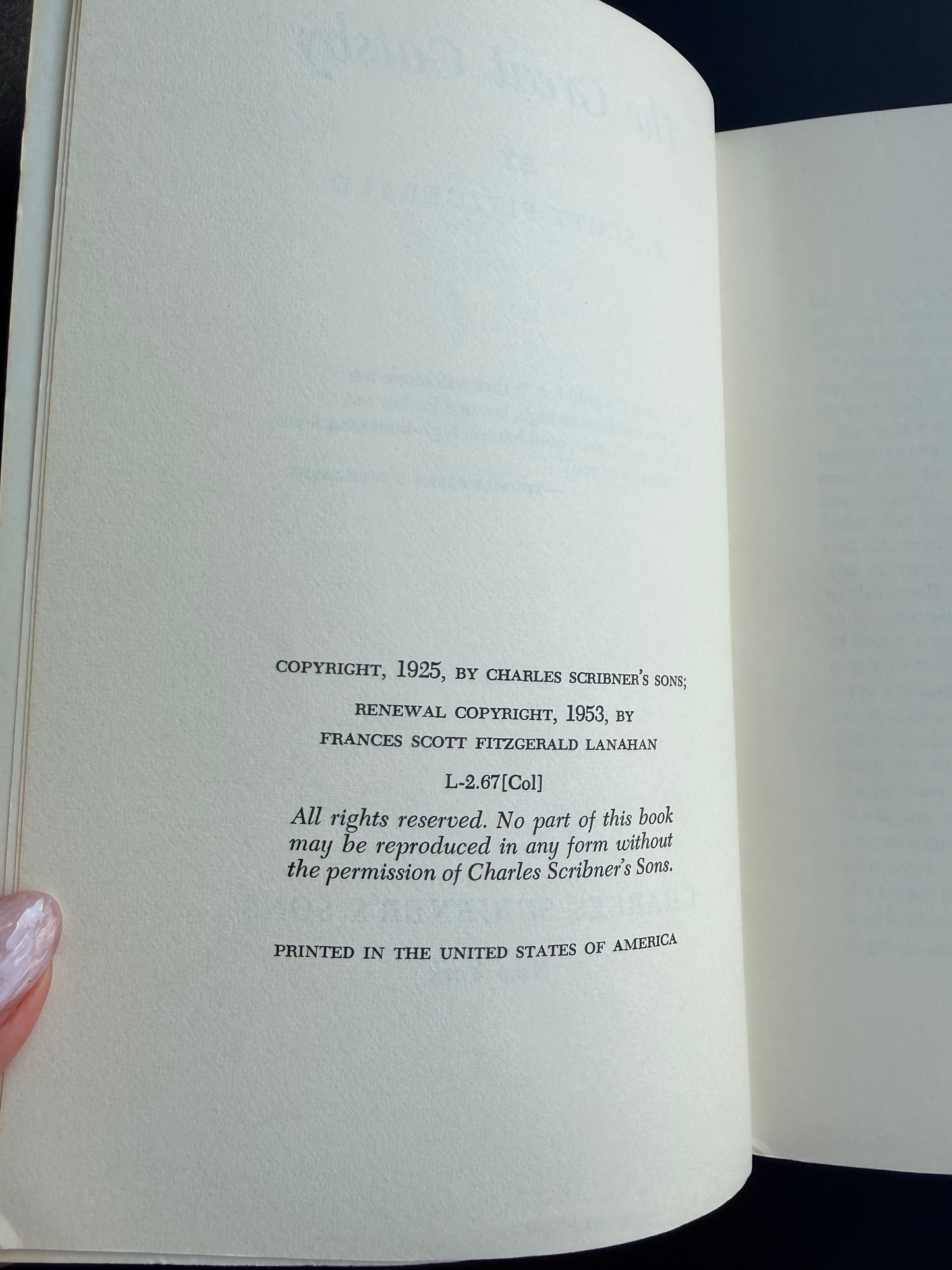The Great Gatsby by F Scott Fitzgerald, 1953