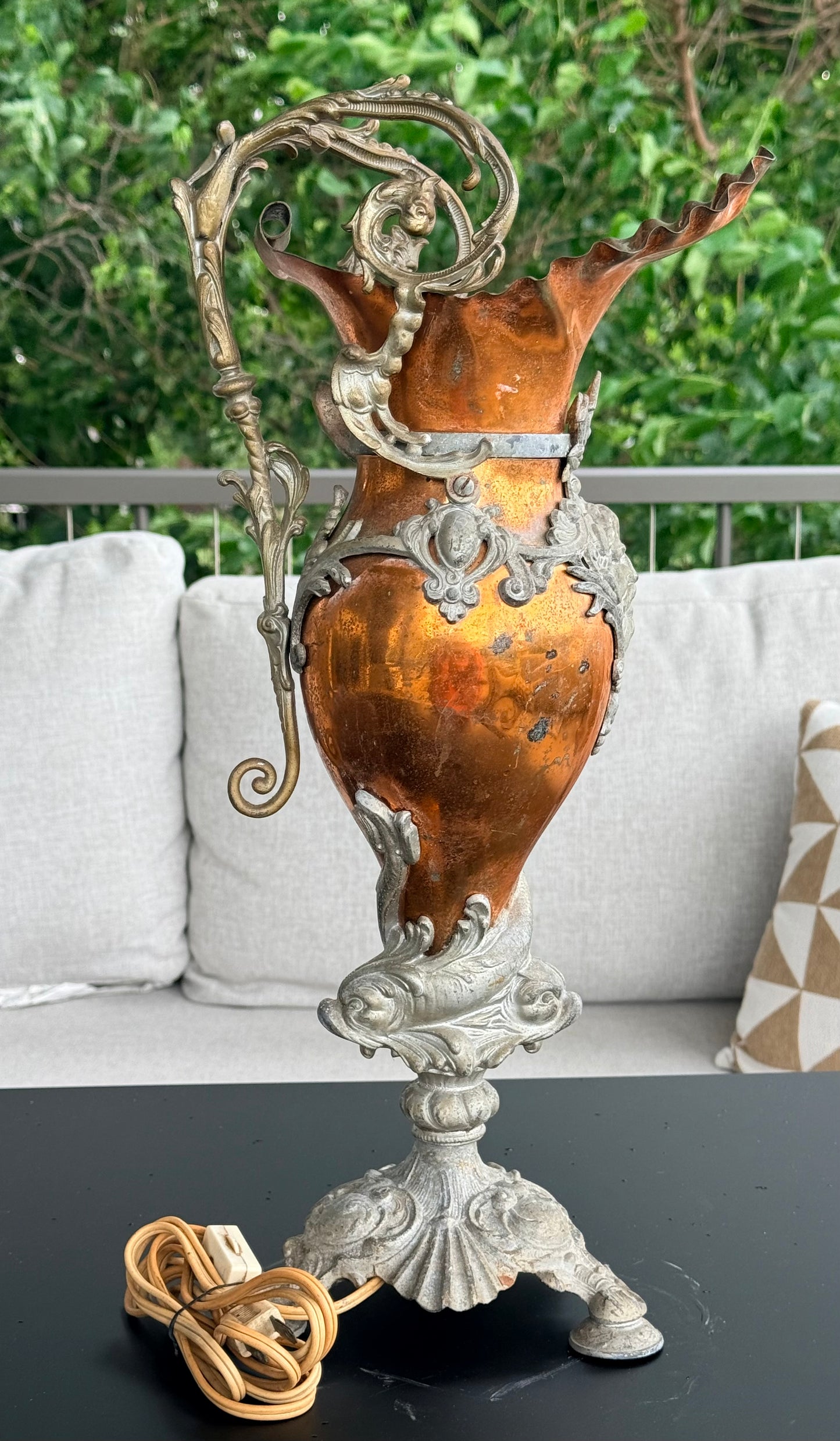Baroque Style Antique Copper Ewer