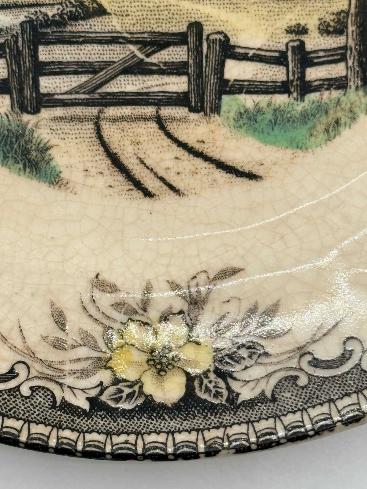 Vintage Pastoral Country Transferware Plate