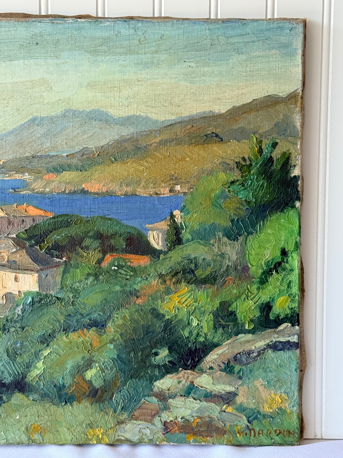 European Seascape Signed Oil Painting, 21”