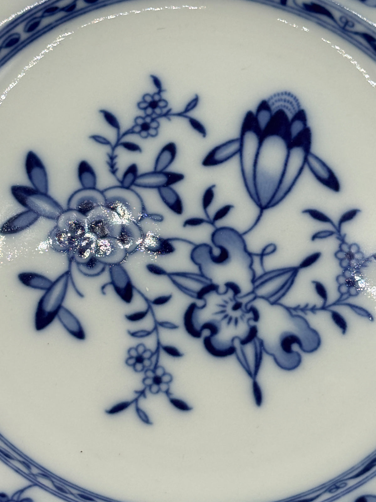 Meissen Blue Onion Zwiebelmuster Blue and White Plate, 7"