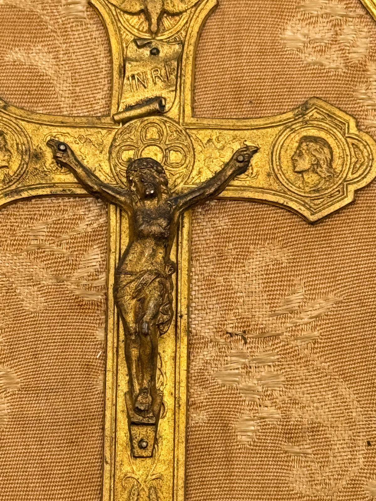 Bronze Style Religious Crucifix Wall Plaque, Christ Wall Art