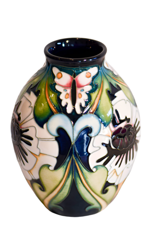 Black and White Moorcroft Vase, 5”