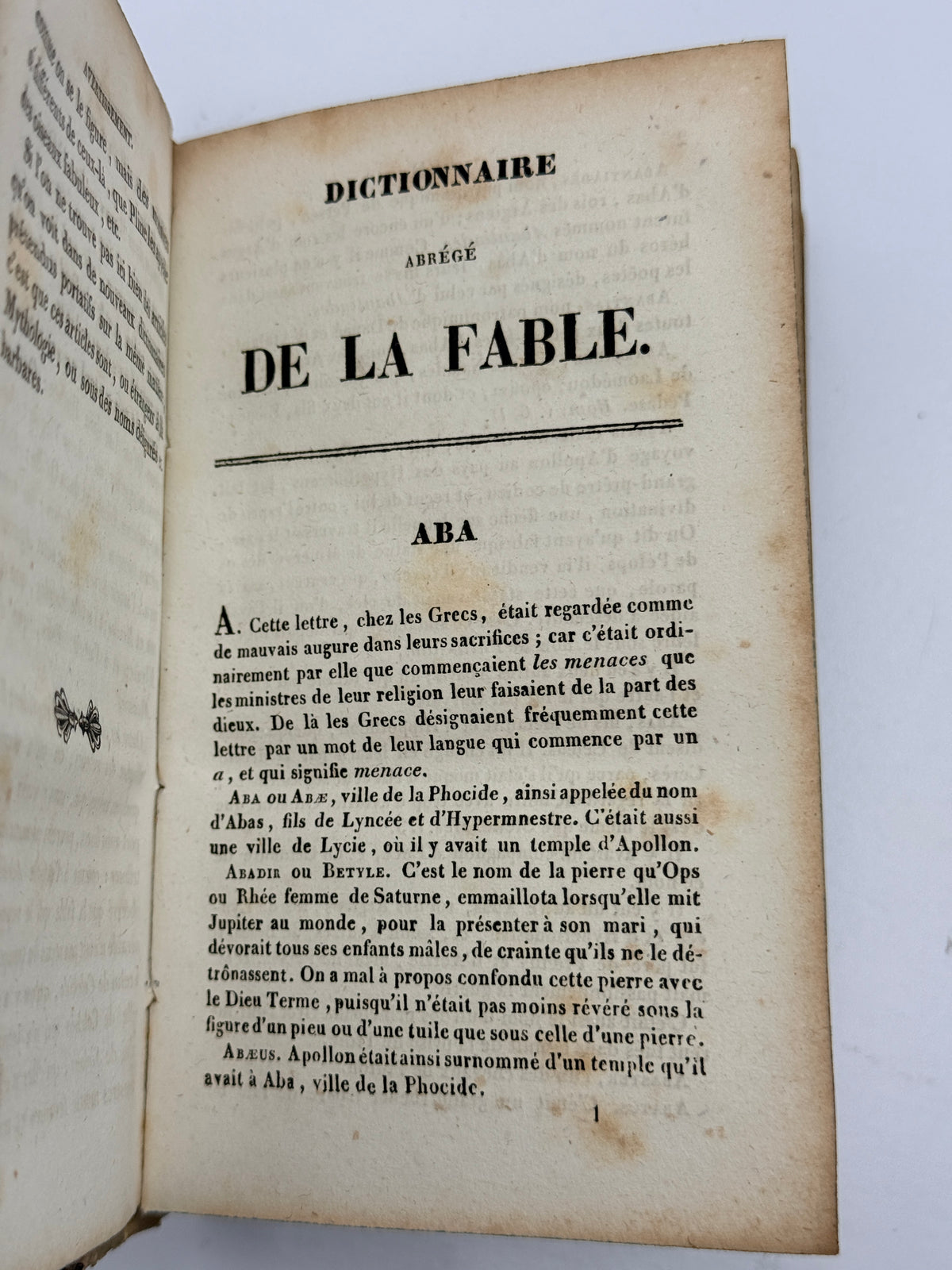 Dictionnaire Abrege de la Fable by Chompre, 1837