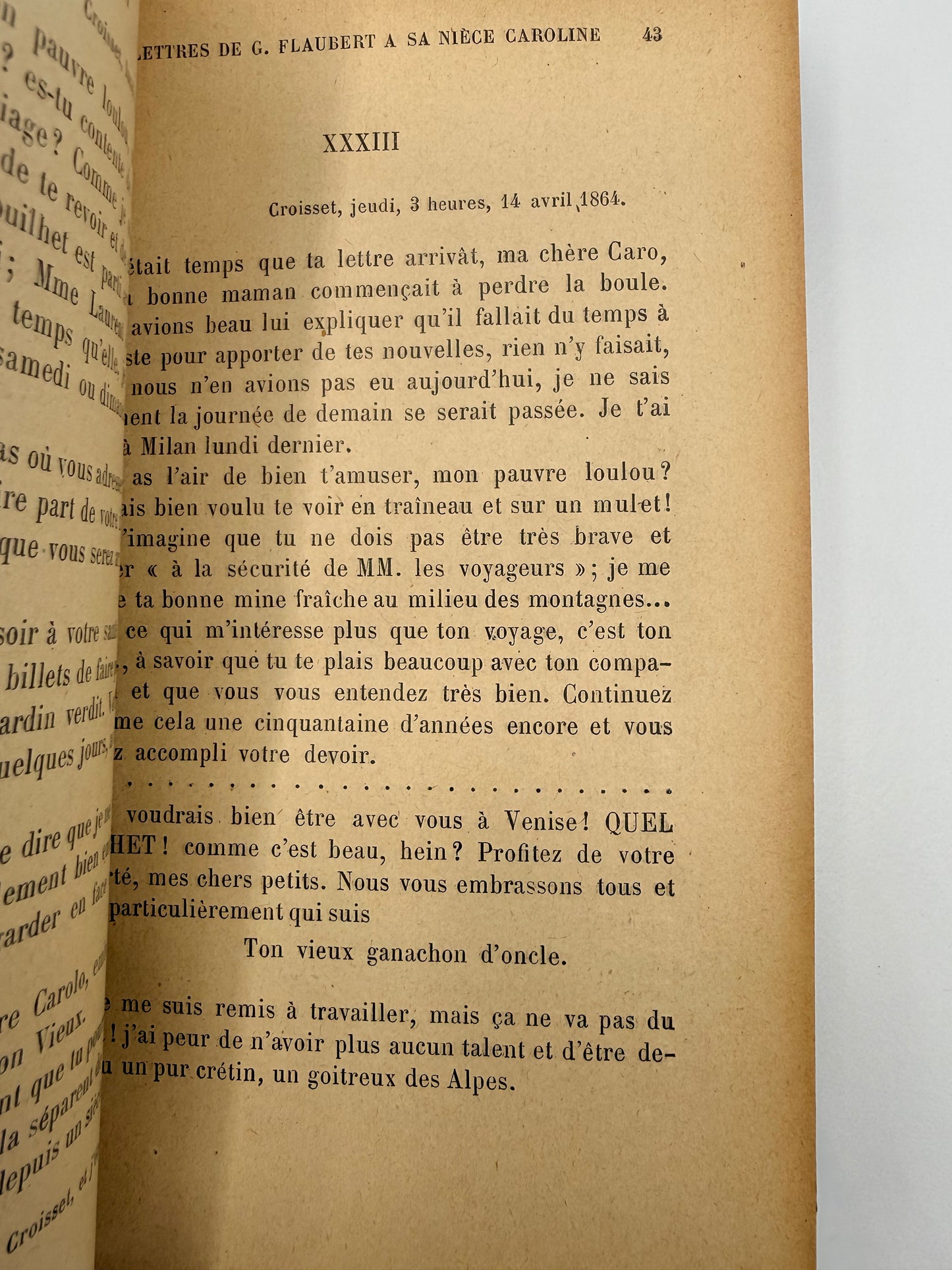 Gustave Flaubert’s Lettres a Sa Niece Caroline, French