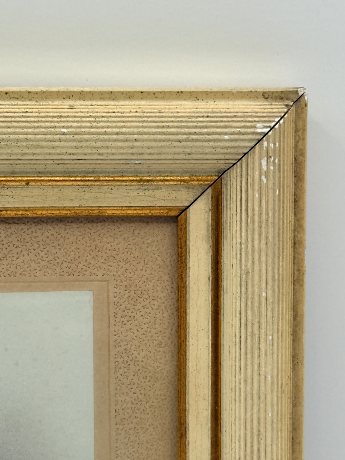 Vintage Beige French Frame with Female Photograph, 10”