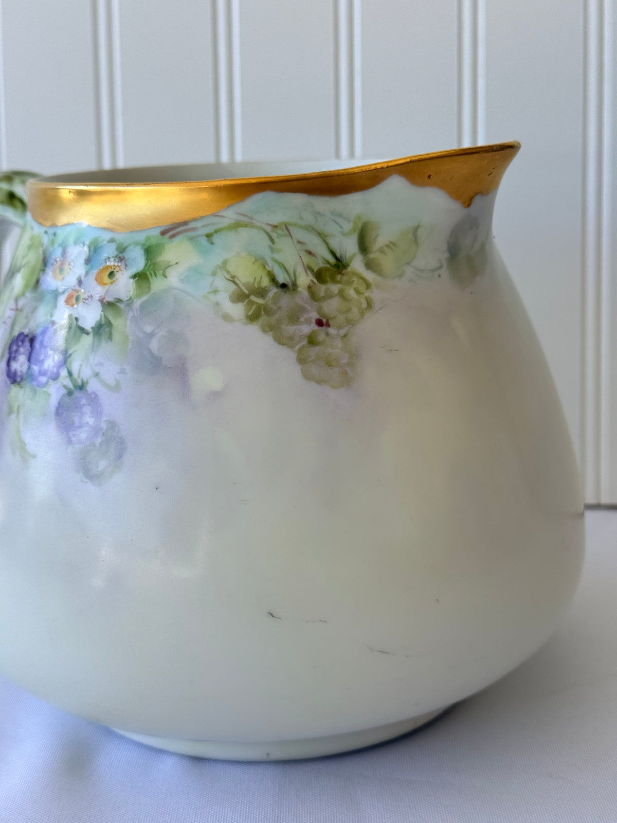 Limoges French Blackberry Hand Painted Pitcher