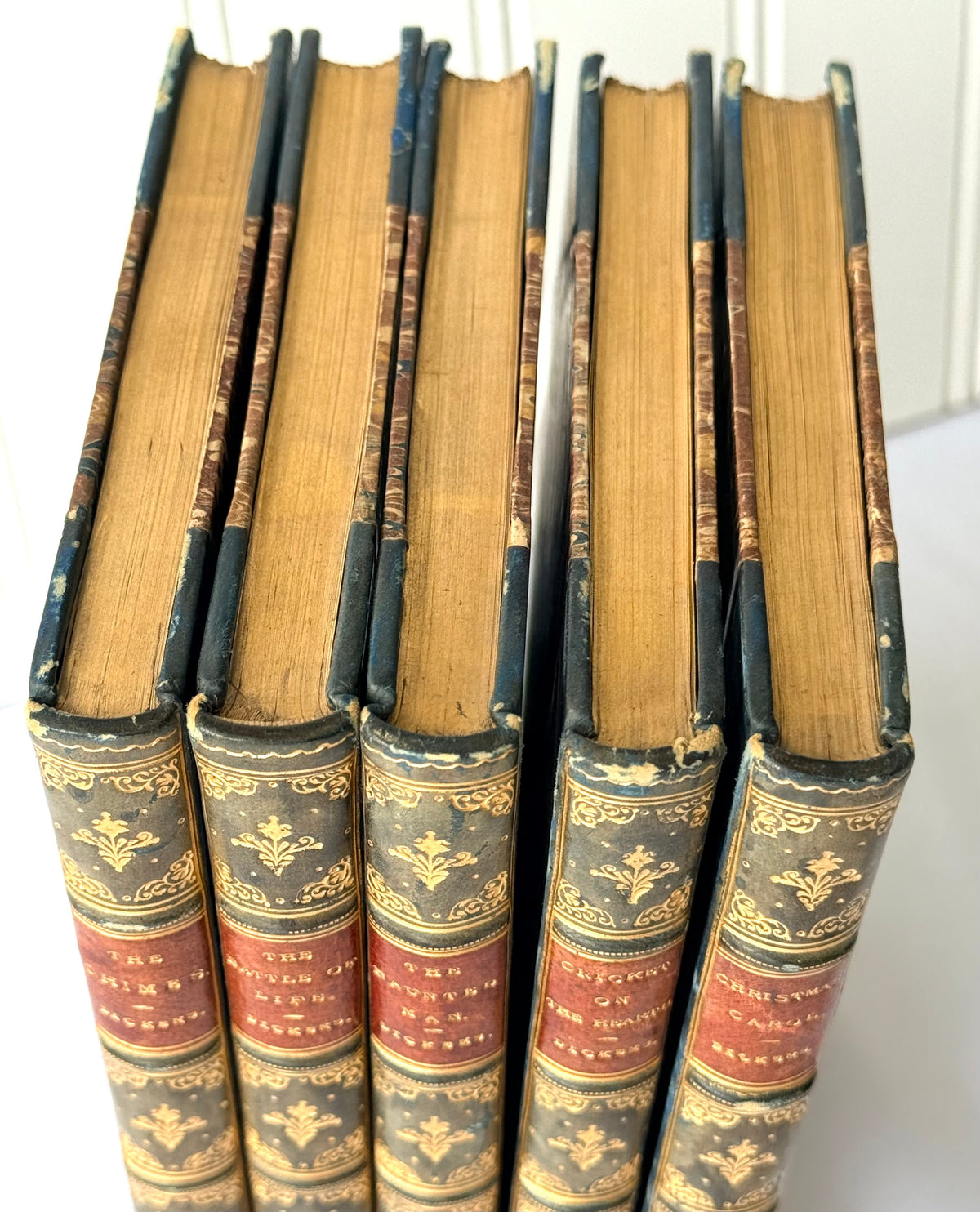 Charles Dickens’ Christmas Story Book Lot, 1886, The Christmas Carol, The Cricket on the Hearth DSM Vintage