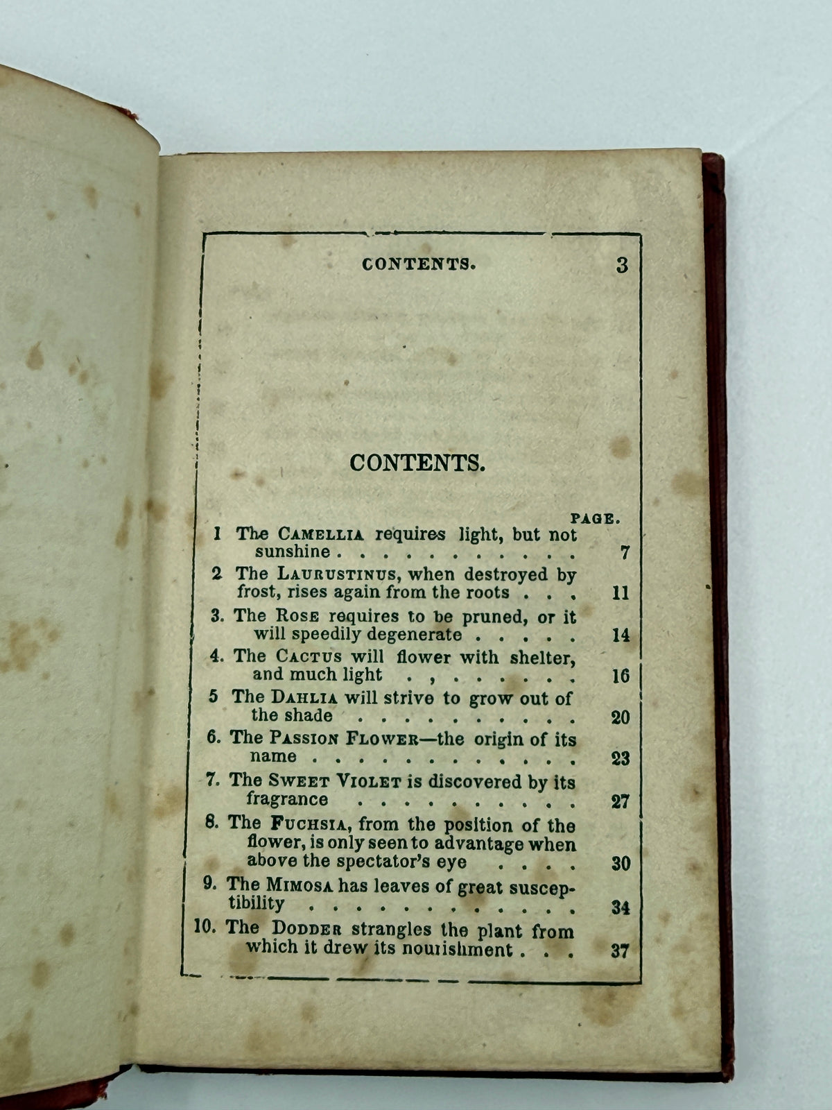 Thoughts Among Flowers, Small Book, 1853