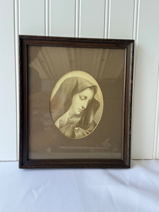 Vintage Virgin Mary Wall Art, 9”