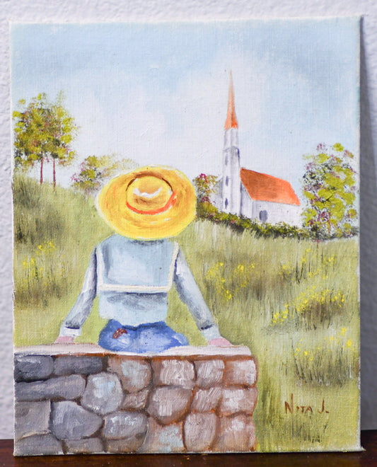 Country Church Painting, 5"