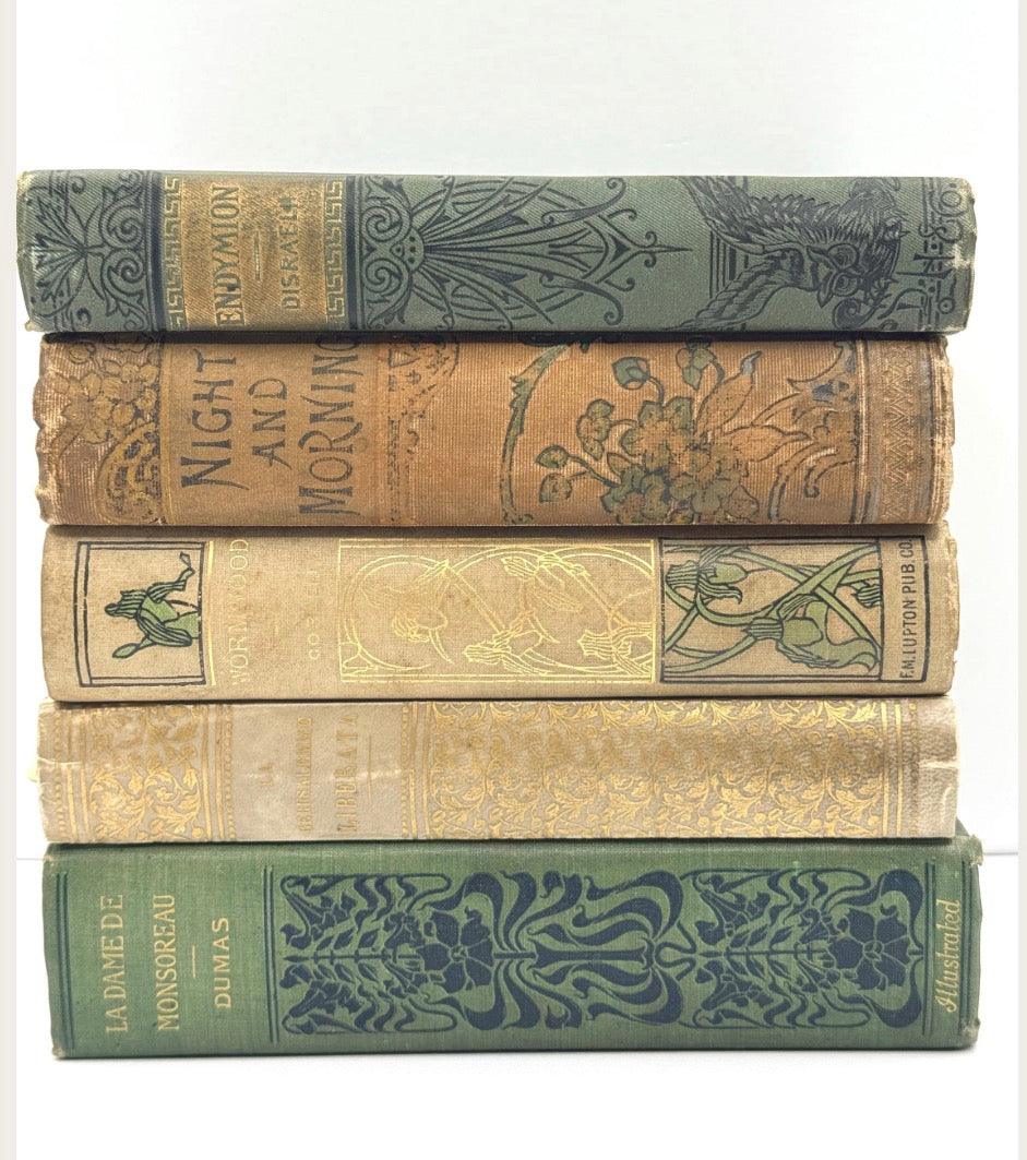 Antique Decorative Book Lot, Art Nouveau Style