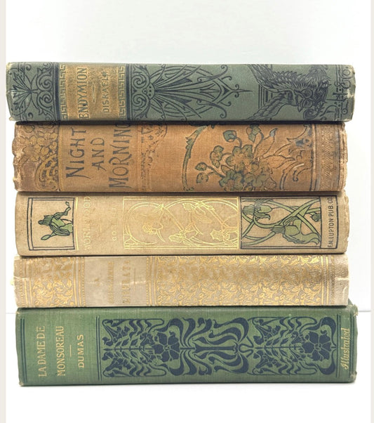 Antique Decorative Book Lot, Art Nouveau Style