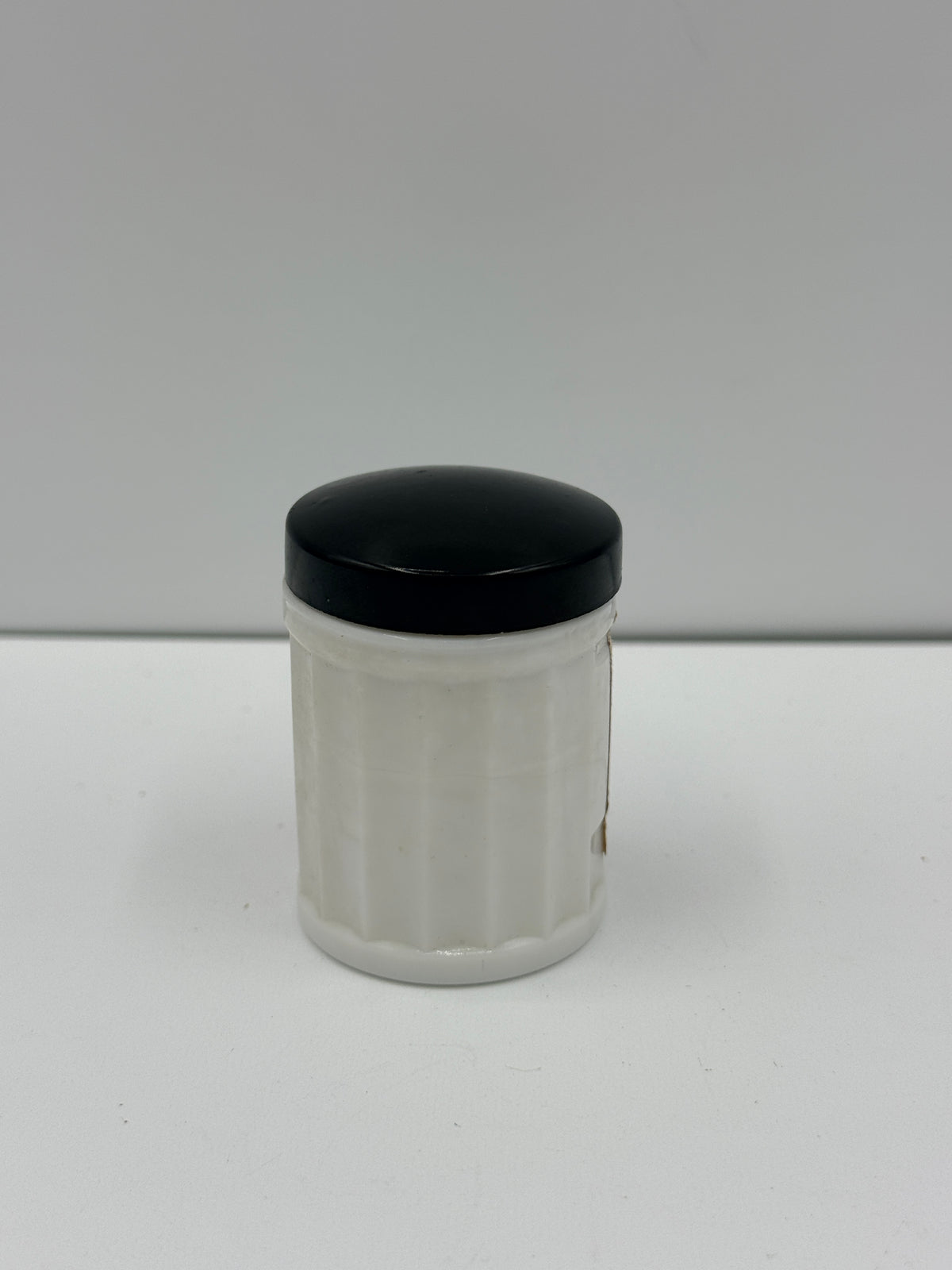 French Extract Glamoine Milk Glass Jar, 2"