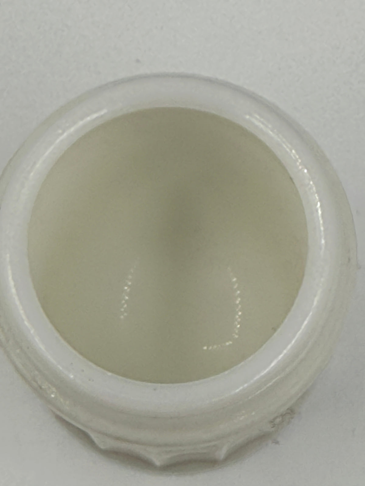 French Extract Glamoine Milk Glass Jar, 2"