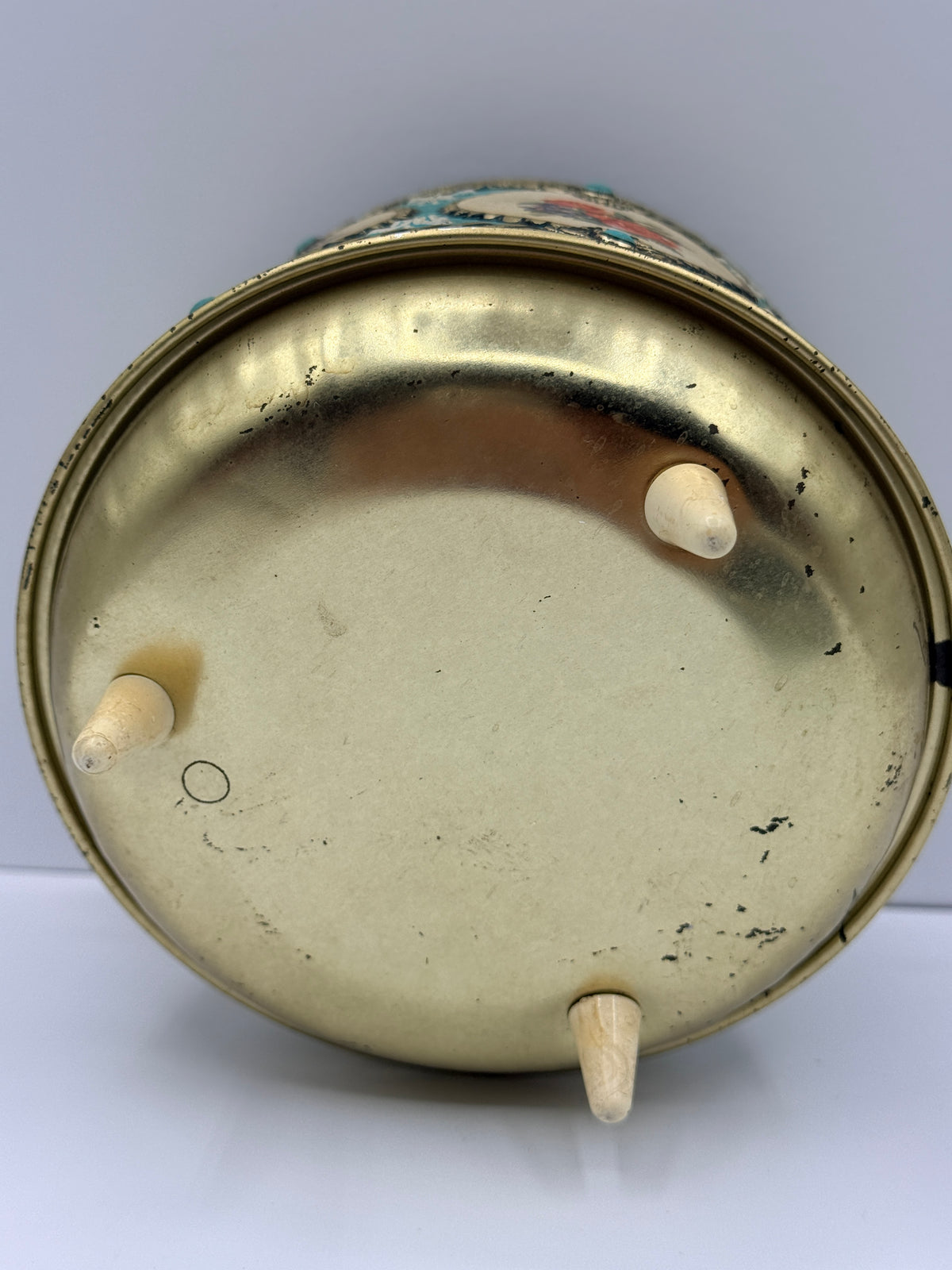 Vintage Mid-Century Floral Tin with Handle