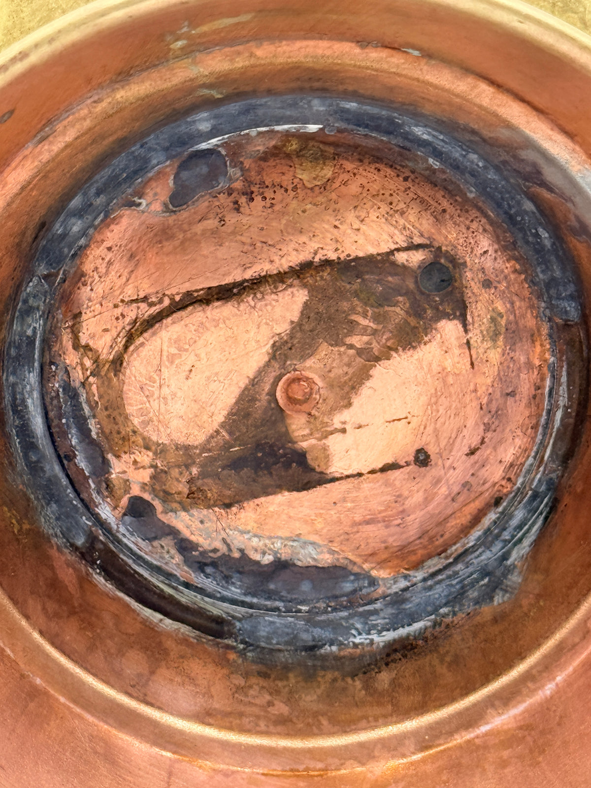 Small Brass Jardiniere with Delft Style Handles