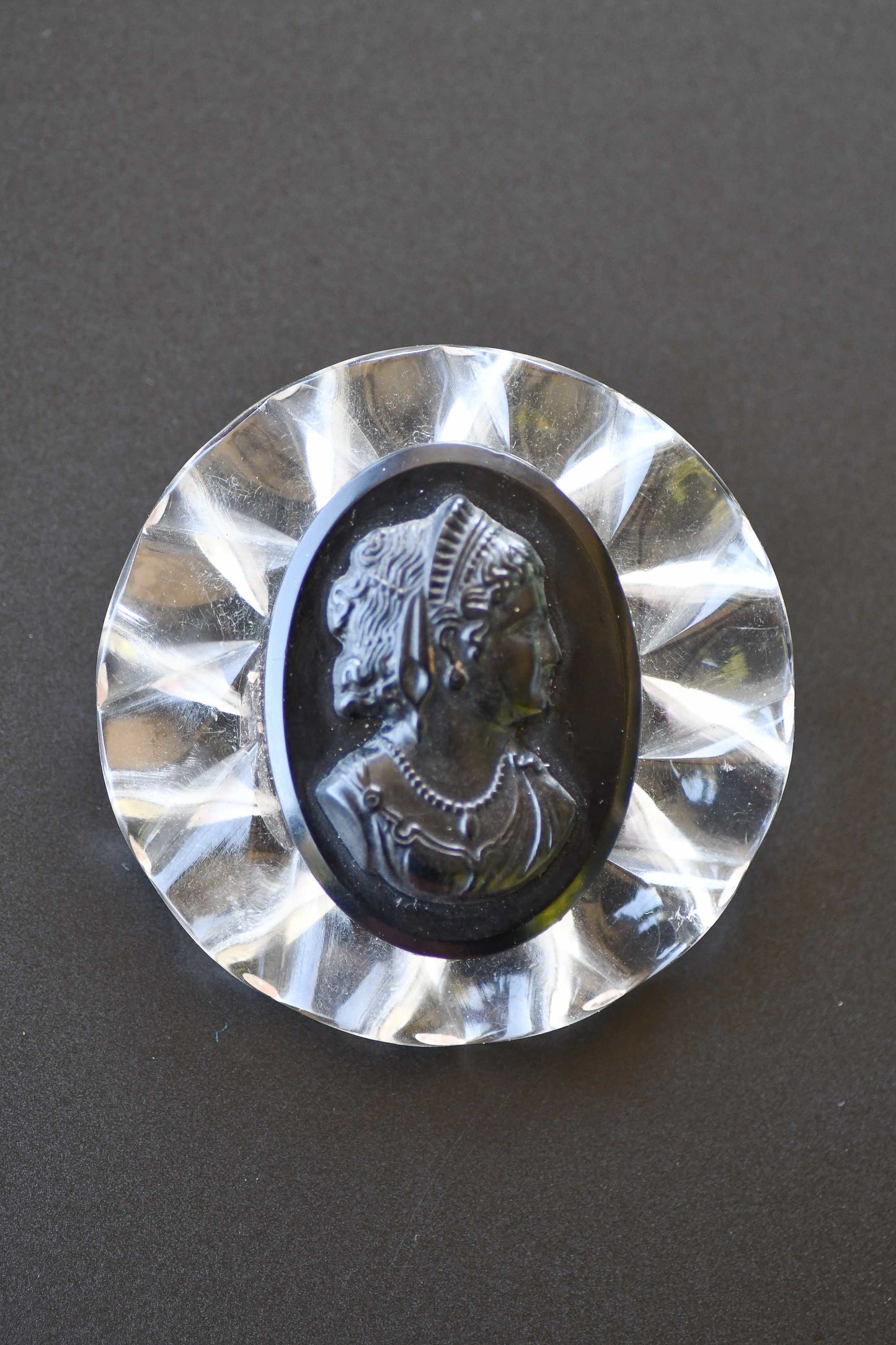 Vintage Lucite Victorian Style Revival Brooch