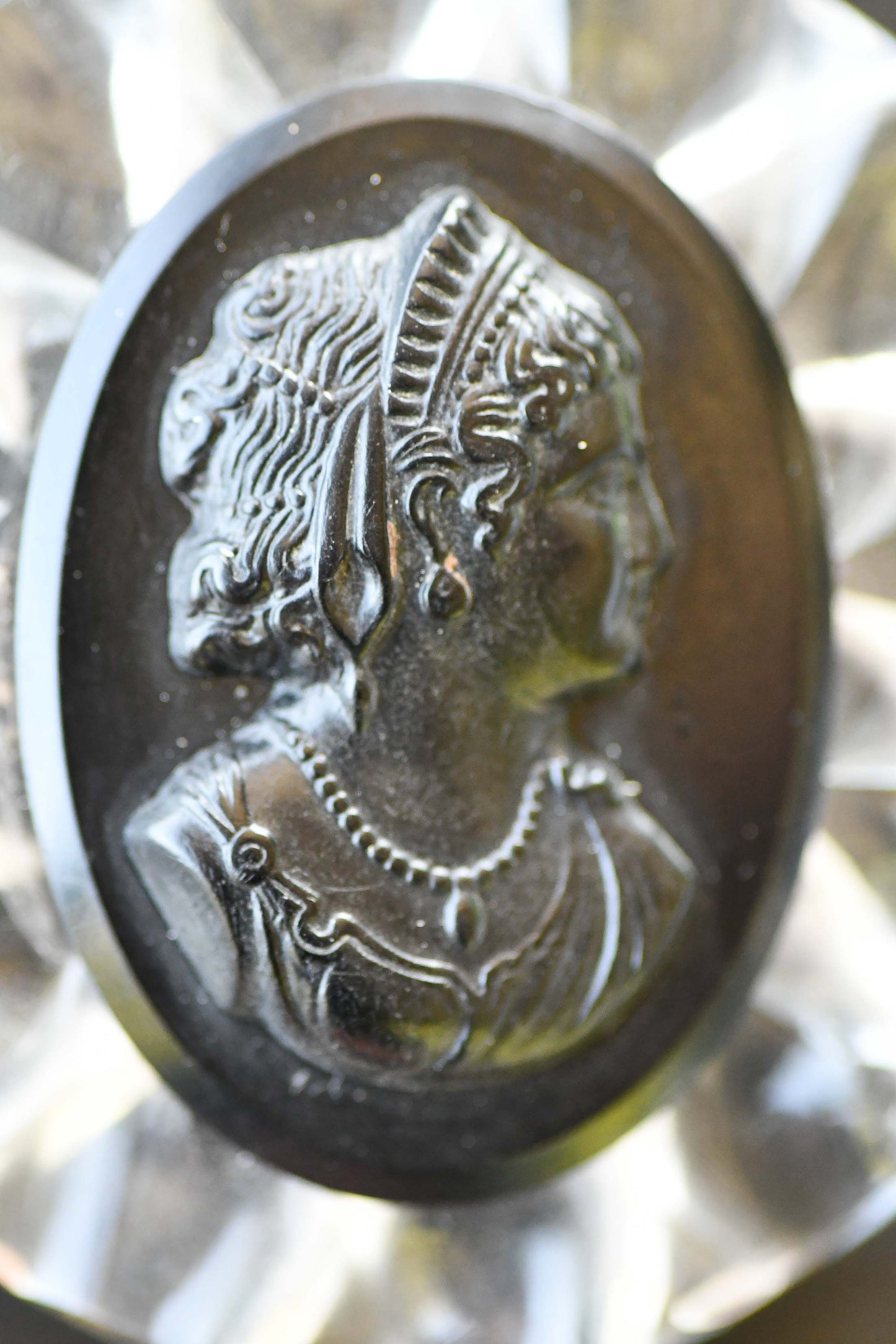 Vintage Lucite Victorian Style Revival Brooch