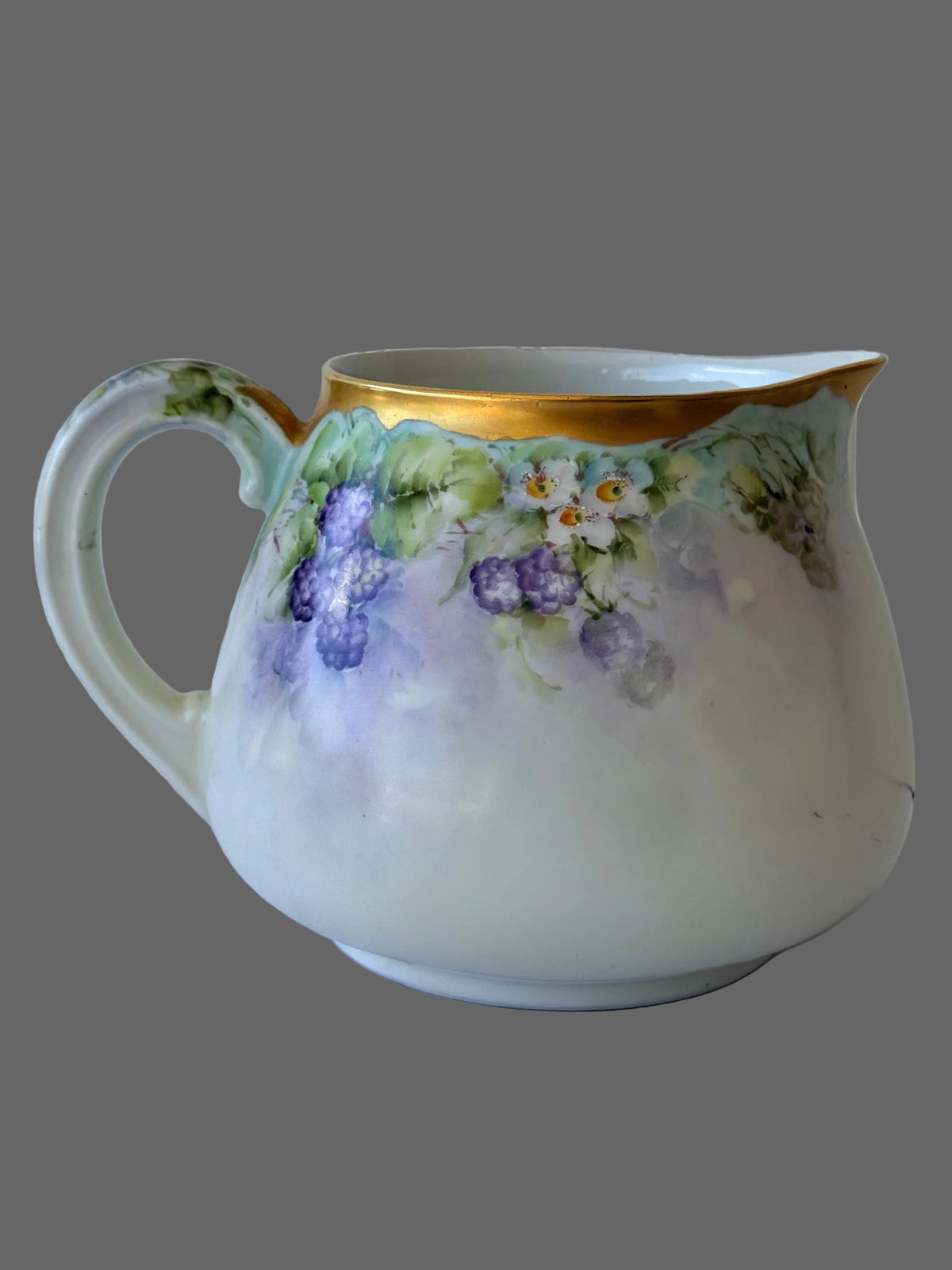 Limoges French Blackberry Hand Painted Pitcher
