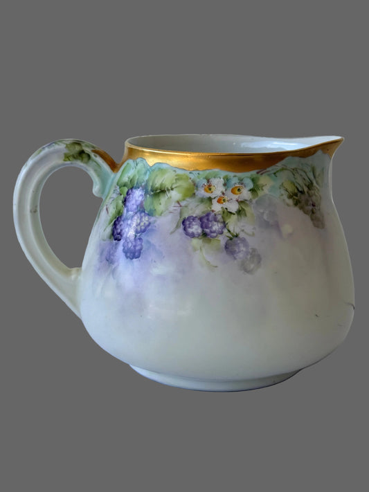 Limoges French Blackberry Hand Painted Pitcher
