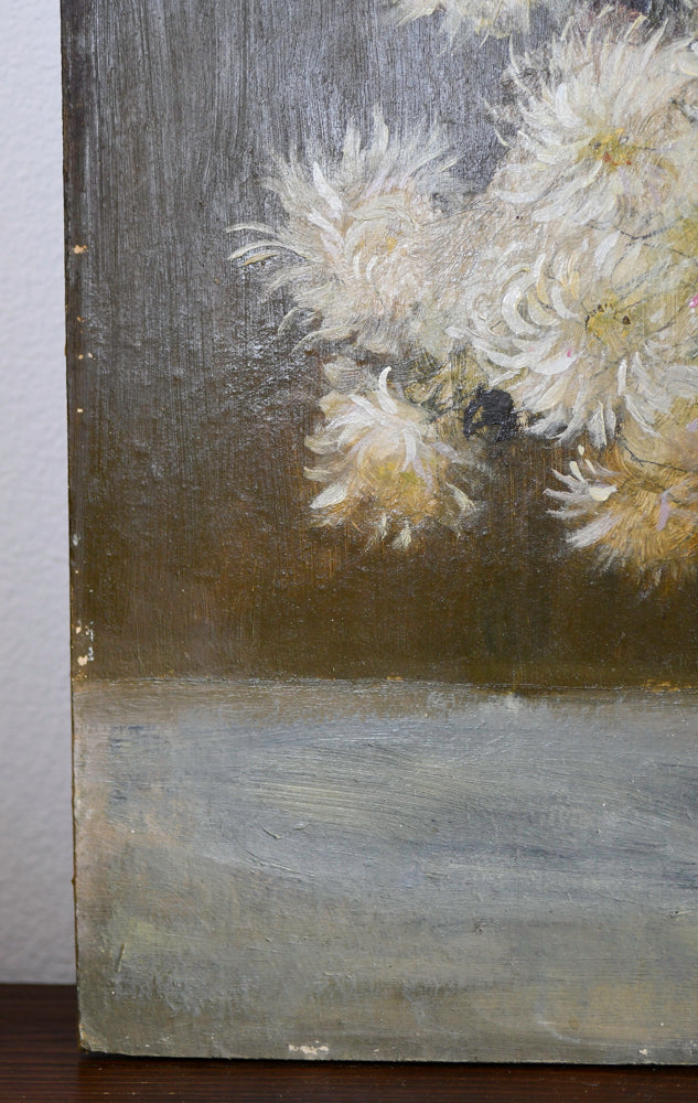 Purple Floral Still Life Vintage Painting, 24” BB Antiques & Imports