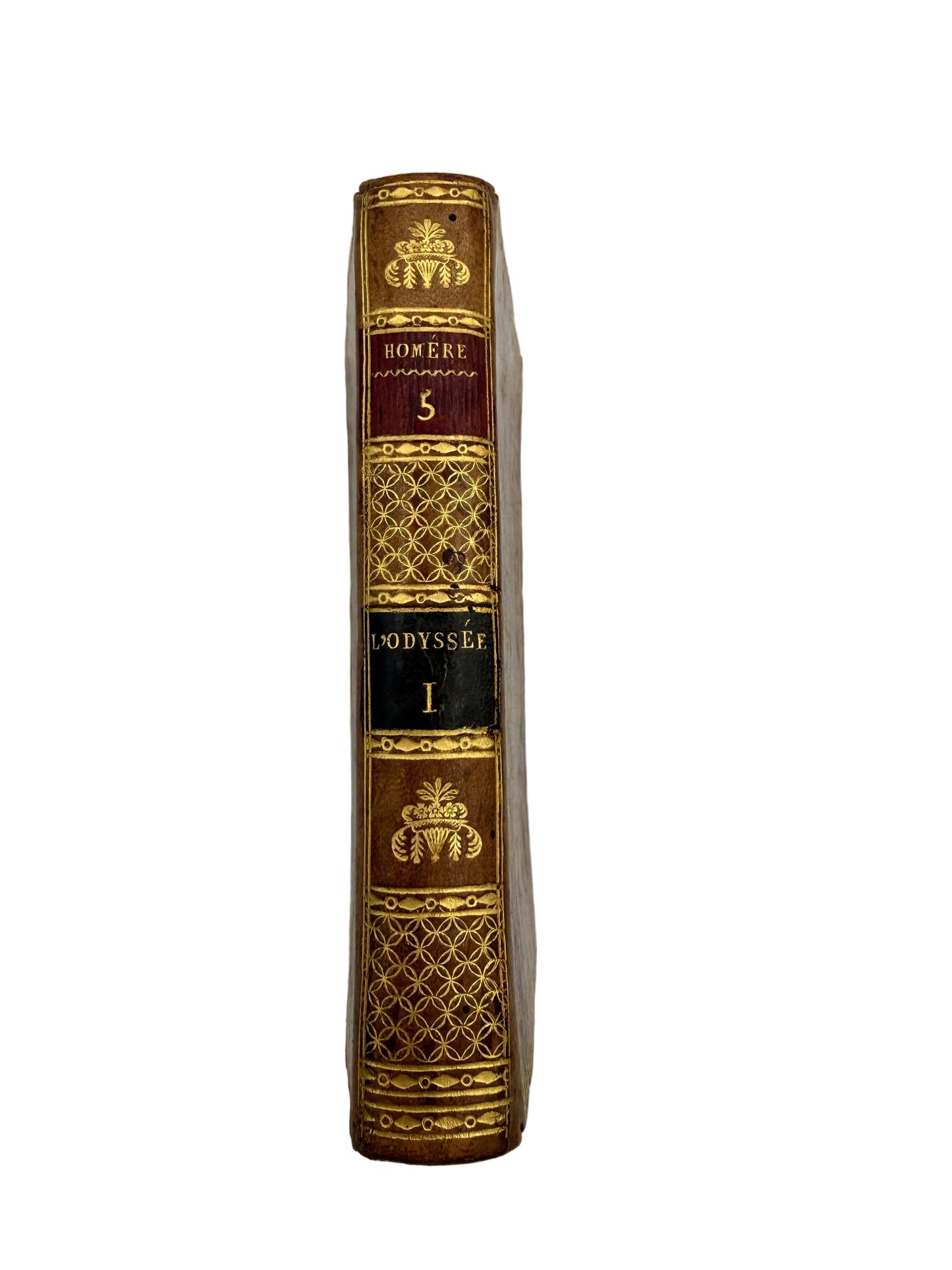 Vintage book with decorative binding on a white background
