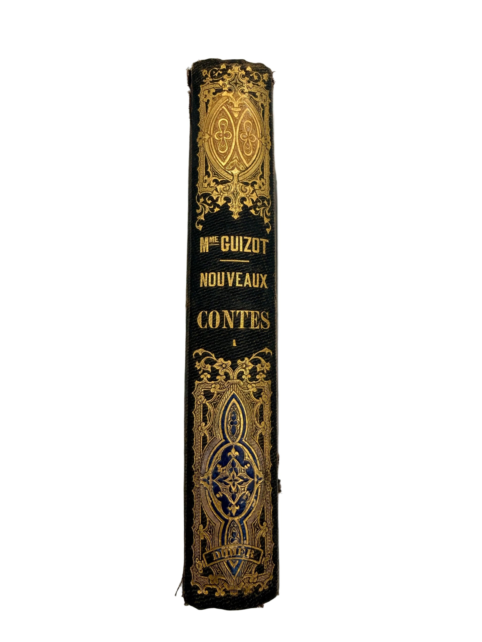 Decorative book with gold and black design on a white background