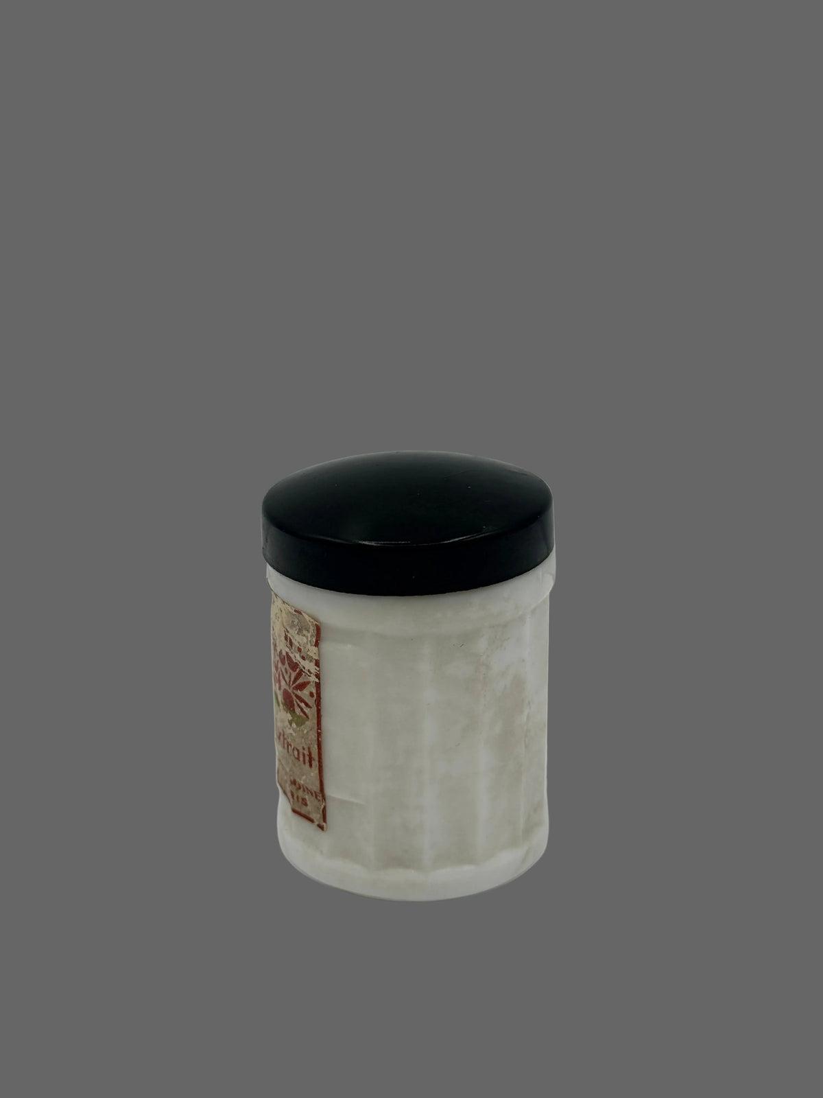 French Extract Glamoine Milk Glass Jar, 2"