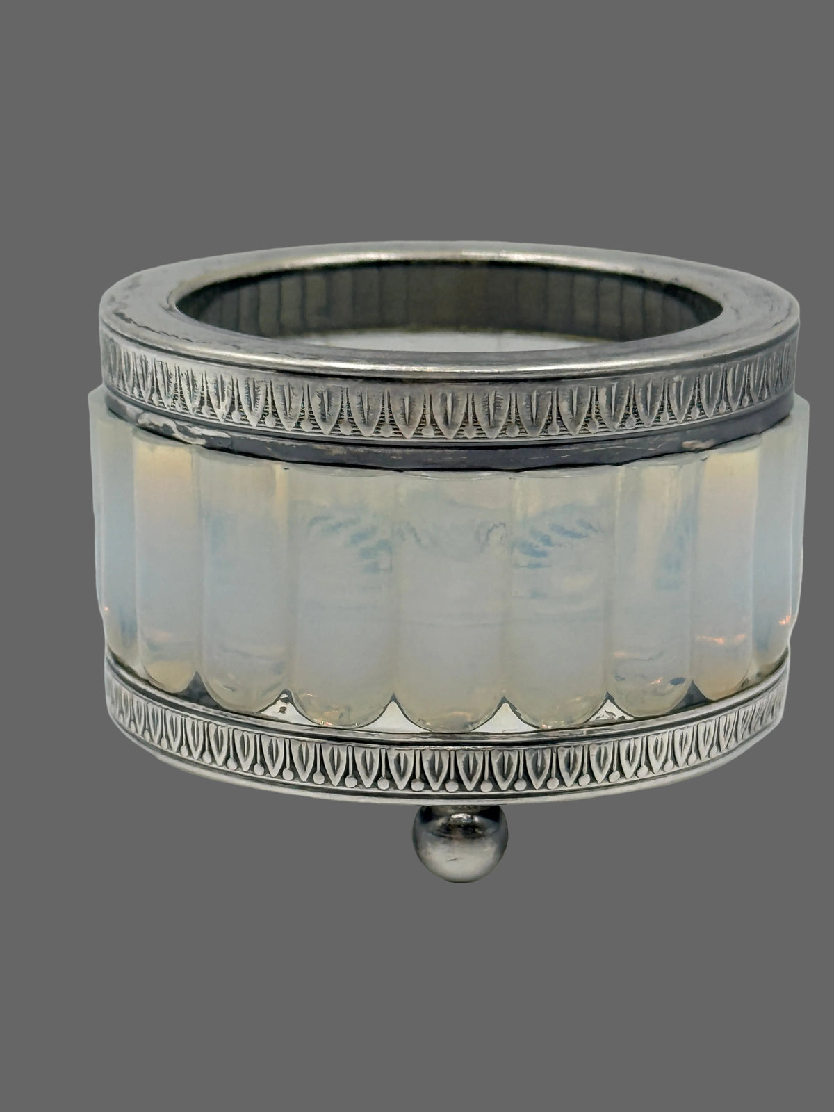 Silver Plated Opaline Salt Cellar