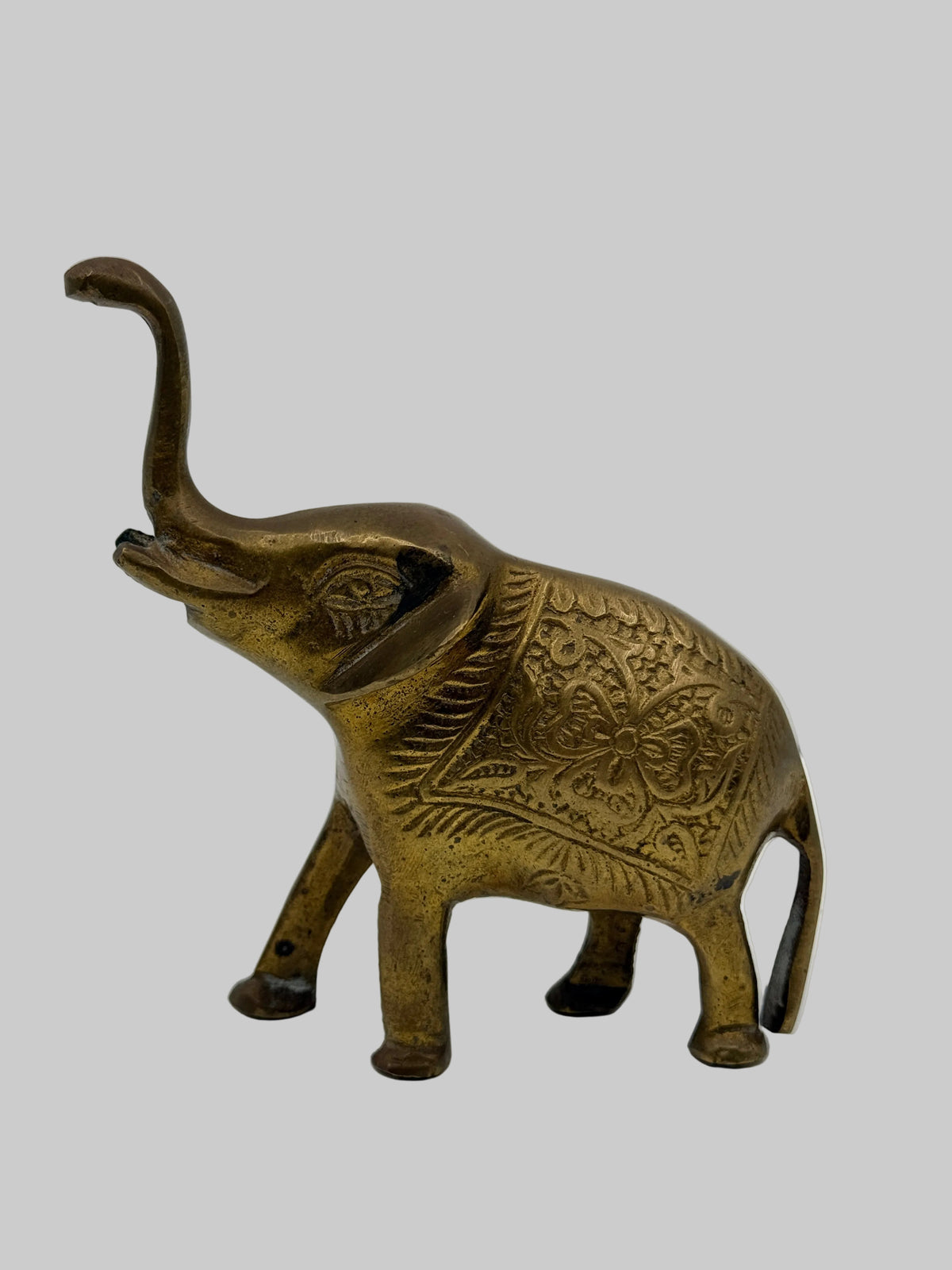 Vintage Brass Elephant, 4"