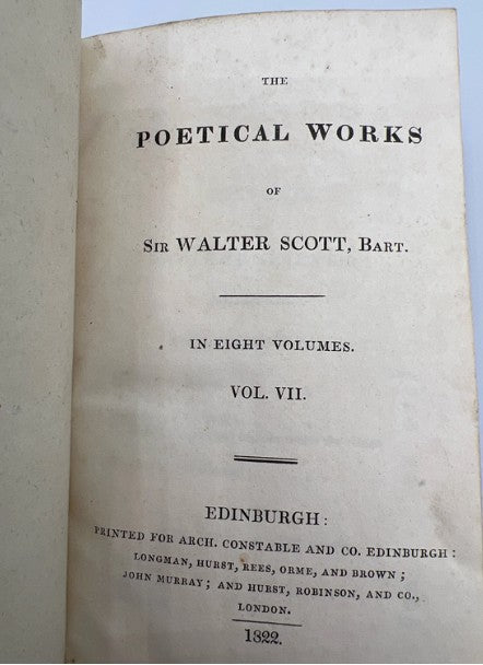 Sir Walter Scott Leather Book Set, 1822