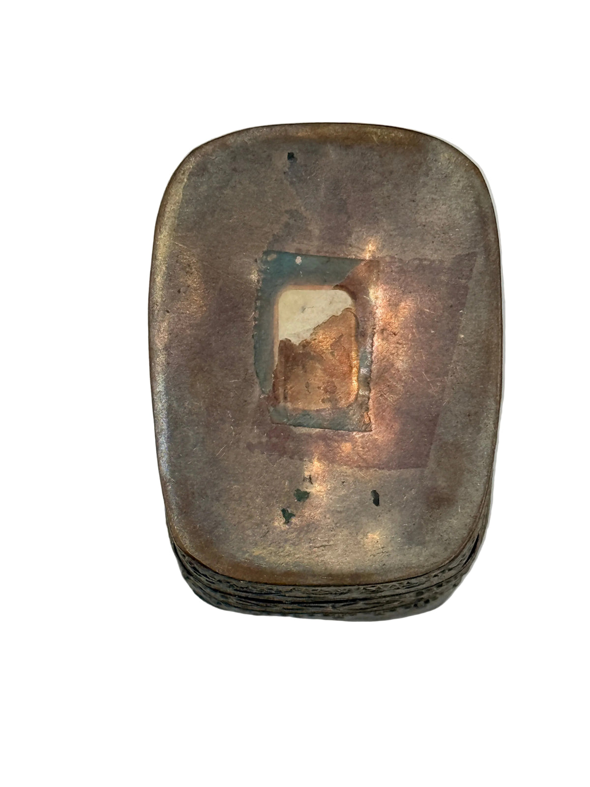 Small Red Decorative Metal Trinket Ring Box, 2"